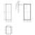 Technical drawing of a rectangular frame with dimensions and mounting details. Includes side and front views.