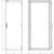 'Technical drawing of two doors with dimensions: Left door 610 mm width, right door 863 mm width. Front view and side view.'