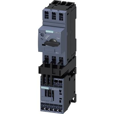 Black performance circuit breaker 'Siemens Sirius' with on/off switch for industrial use, mounted in stacked configuration.