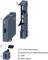 ET 200SP motor starter, base unit, fan and 3DI/LC module are shown. Mounting instructions are illustrated by arrows.
