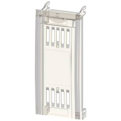 Plastic cover with openings for switches or sockets, mountable on walls, transparent design for integration into electrical installations.