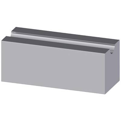 Grey, rectangular metal block with a narrow, central groove on the top surface.
