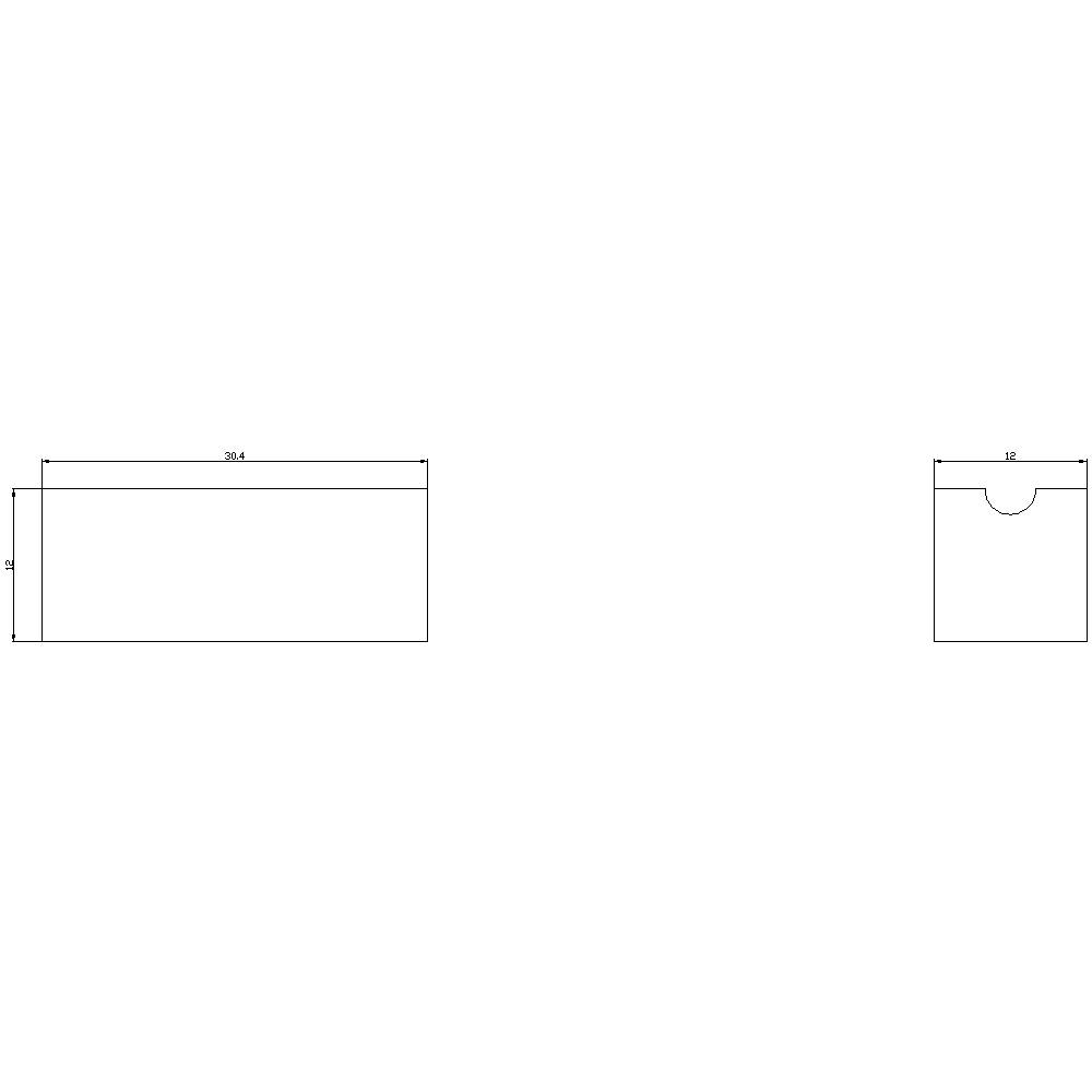 Technical drawing of two rectangles with dimensions. On the left, a long rectangle with 305 mm width, on the right, a square rectangle with 78 mm width.