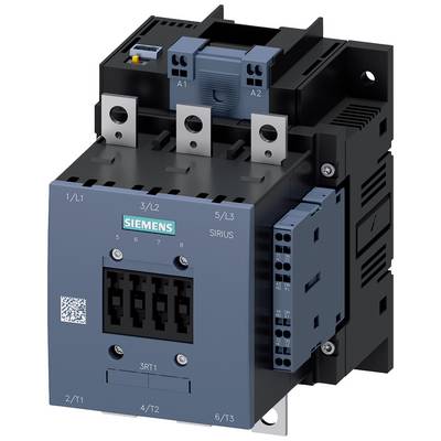 Industrial relays by Siemens, blue housing, 'SIRIUS' model, with black and grey connections on top and side terminal blocks.