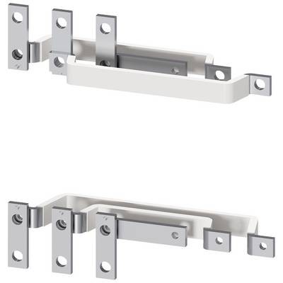 Two white and grey, rectangular replacement blade holders with multiple metal mountings on the sides. They are depicted from different perspectives.
