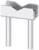 Silver table leg piece with two vertical bars and a broad, "M"-shaped upper section, possibly for furniture assembly.