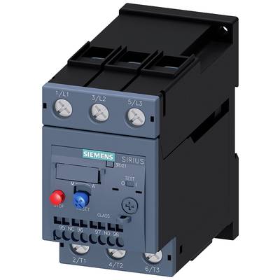 Industrial motor protection switch by Siemens. Model designation: SIRIUS 3RU21. Used for motor overload cut-off.