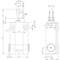Technical drawing of a cylindrical component with dimensions in millimetres. Shows front and side views with detailed measurements.