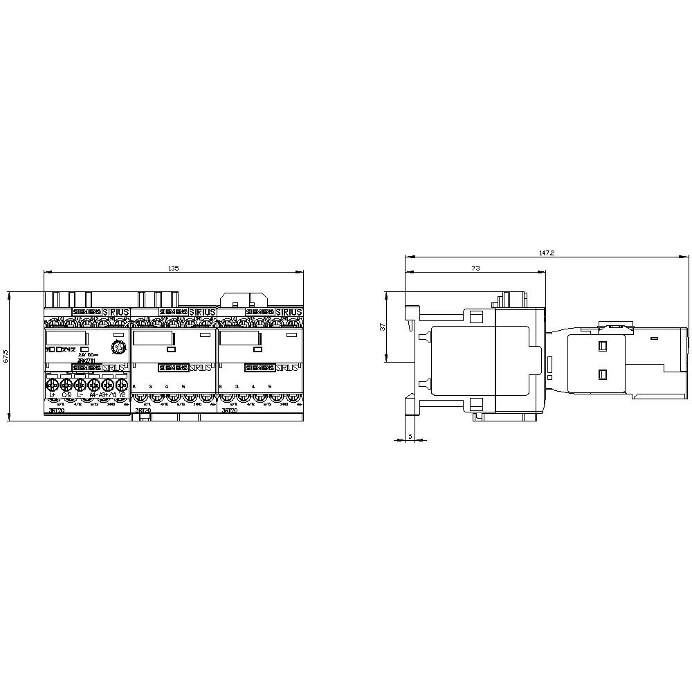 Technical drawing of a device with side and front view. Dimensions are specified in millimetres: 125, 73, 167.