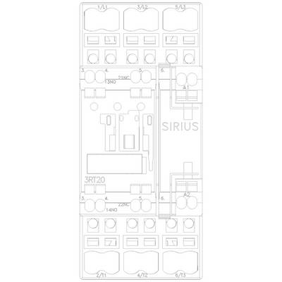 A technical diagram shows a SIRIUS circuit diagram with various connection points and markings, such as '1/L1' and '3RT20'.