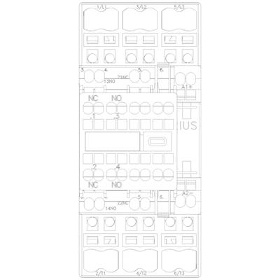 'Technical circuit board with multiple contact points and switch positions, labelled with NC (Normally Closed) and NO (Normally Open).'