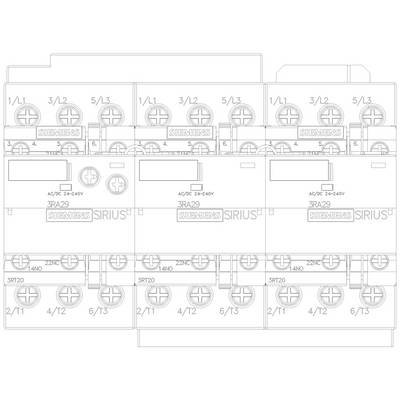 Representation of an electrical circuit diagram with multiple components, with the word "SIRIUS" appearing multiple times on the components.