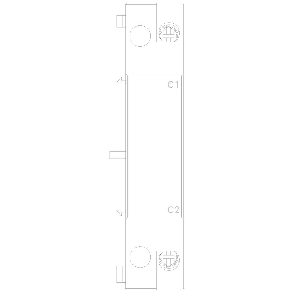 The drawing depicts a technical schematic of an electrical component, most likely a contactor, with terminals C1 and C2.