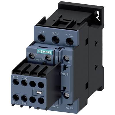 A Siemens electrical power contactor for industrial applications, shown in a detailed front view.
