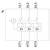 Circuit diagram of a three-phase power switch with three voltage relays. Shows wiring and sequence of phase circuits L1, L2, L3.