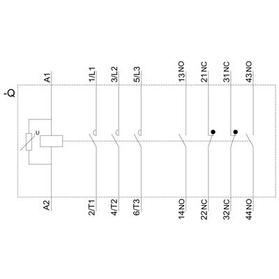 'Schematic representation of an electrical circuit diagram with multiple wires and switches depicting different electrical circuits.'