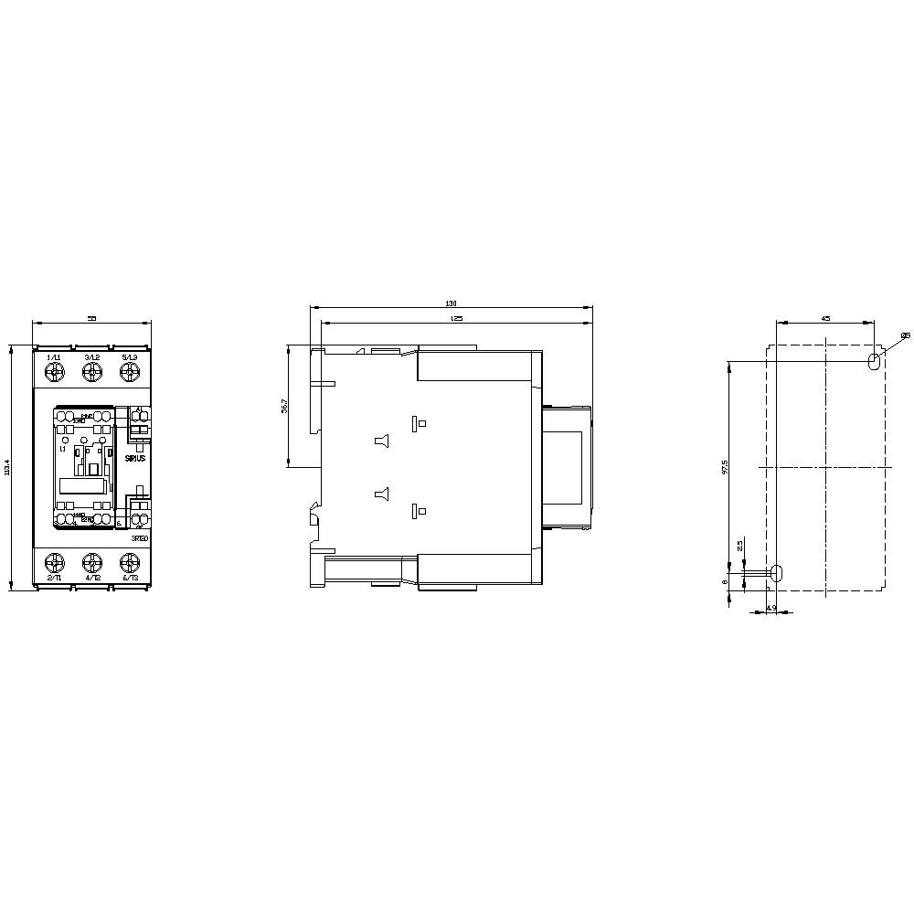 Technical drawing of an electrical component with dimensions: 90 mm width, 76 mm height, 101 mm depth, showing internal circuitry.