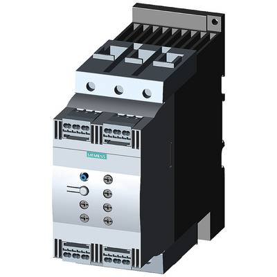Siemens contactor, black housing with blue button and terminals, used in electrical switchgear for controlling electrical circuits.