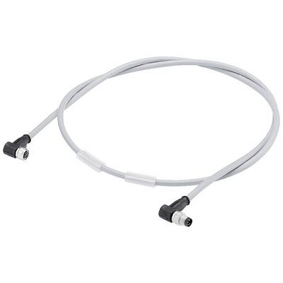 Grey connecting cable with two black angled connectors at each end.