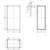 Technical drawing of a rectangular metal frame with precise dimensions and front, top, and side views. Measurements indicated in millimetres.