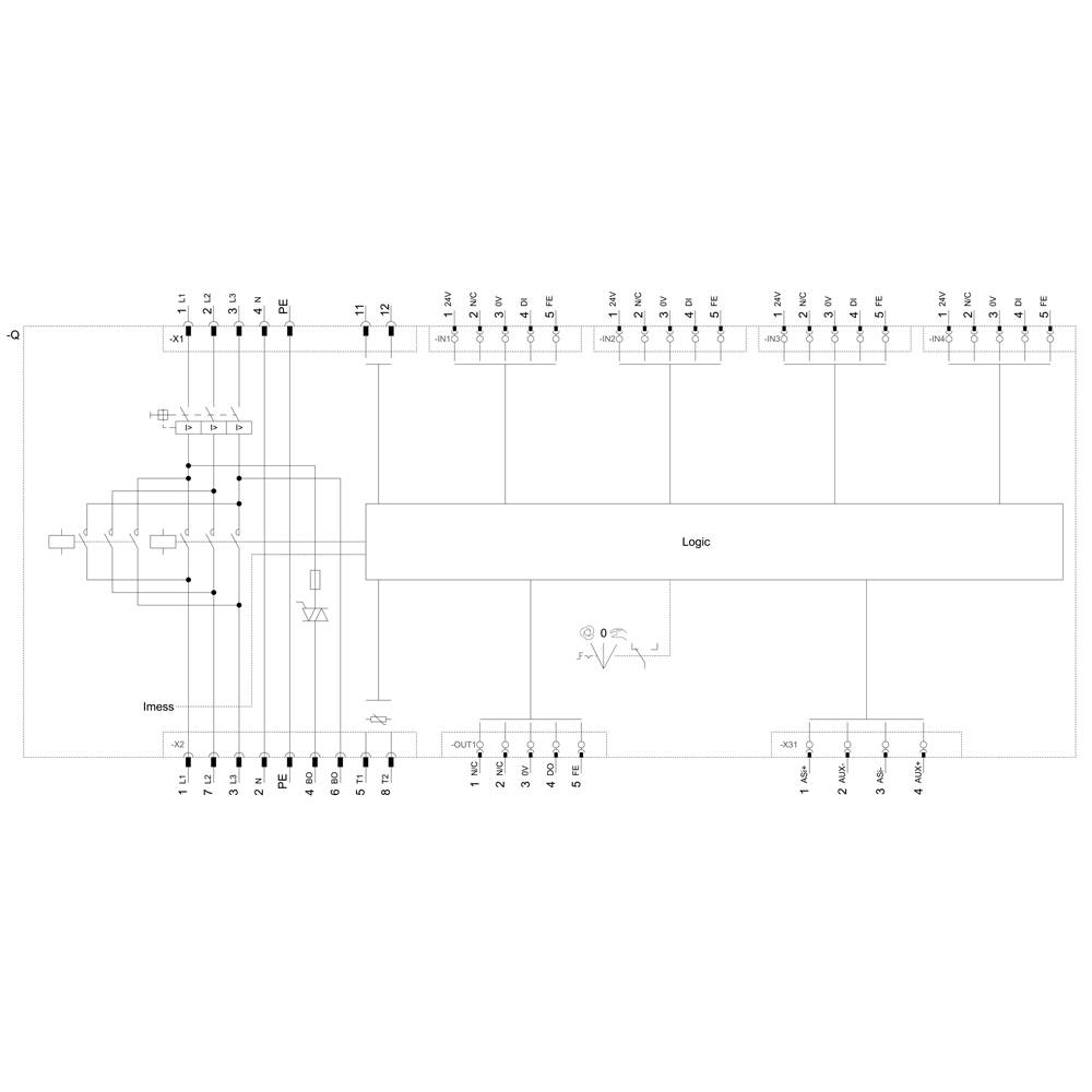 'Block diagram of a digital clock circuit with logic components and display elements, showing input signals and internal connections.'