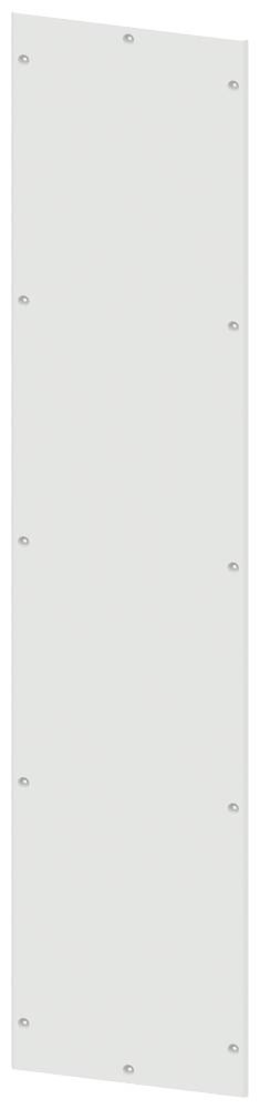 A large, narrow grey plate with visible fixing points along the edges.