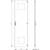 Technical Drawing of a Rectangular Door. Dimensions are 2074 mm in height and 592 mm in width, with two square cut-outs and a handle.