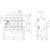 Technical drawing of a switch with dimensions in millimetres. Front and side views show detailed design features.
