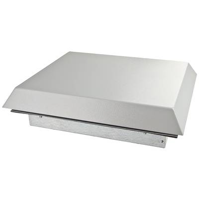 Rectangular silver metal cover with a smooth surface and slightly bevelled edges, suitable for ventilation systems.