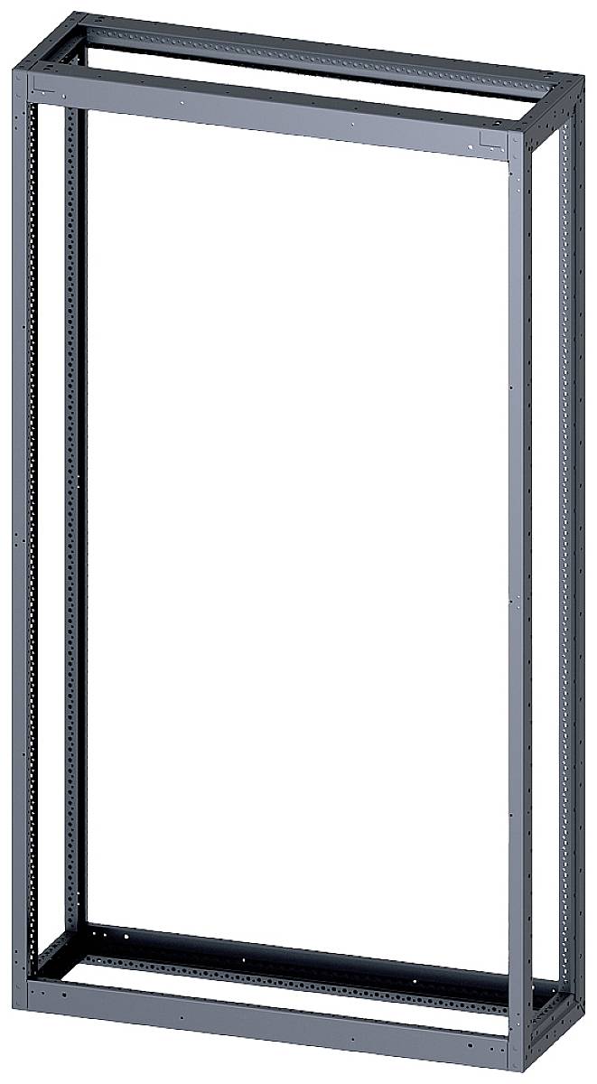 Metal frame for IT cabinets, vertically positioned.