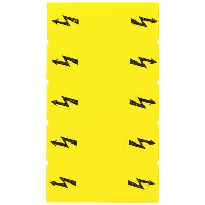 Yellow rectangle with eight black lightning symbols arranged around the edge. The symbols appear jagged, like alternating arrows and lightning bolts.