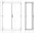 'Technical drawing of a double-leaf door. Front view shows dimensions: width 1390 mm; side view shows depth 945 mm.'
