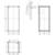 Technical drawing of a rectangular metal frame with dimensions and mounting elements. Dimensions: 2250 mm high, 960 mm wide.