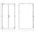 Technical drawing of a cabinet with two views. Left: Front view with handle in the centre, right: Side view. Dimensions: 982mm width, 1962mm height.