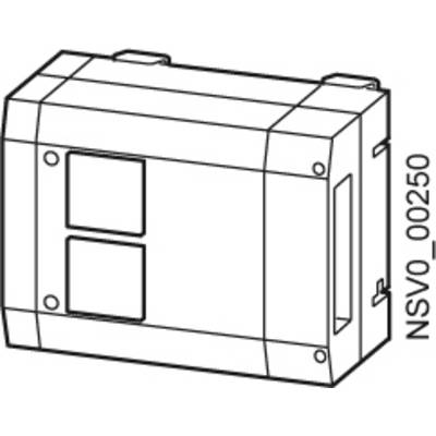 Technical drawing of a rectangular enclosure with two square recesses on the front face and labelled 'NSV0_00250'.