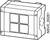 A rectangular enclosure with four square recesses and the inscription 'NSVO 00261' on the side.