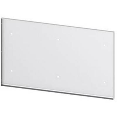 A rectangular, transparent plastic shield with rounded corners and multiple mounting holes.