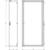 Technical Drawing of a Door with Dimensions: Height 2050 mm, Width 600 mm, Frame Width 1063 mm. Shows Door Handle and Hinges.