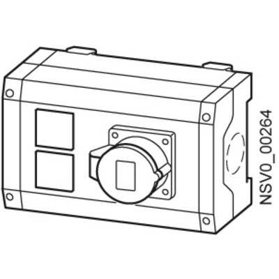 A technical drawing of a rectangular device enclosure with a round switch in the centre. Text on the side: 'NSV0_00264'.