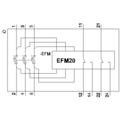 Circuit diagram of an EFM20 module with multiple connection points. Main components are marked and numbered from 1 to 24.