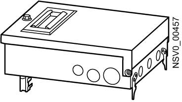 Diagram sketch of a rectangular electronic component with side recesses and mounting terminals.