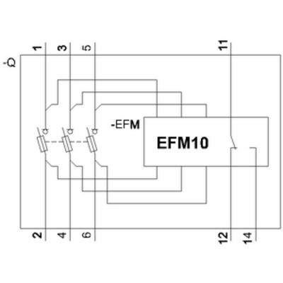Electrical circuit diagram with component 'EFM10' and multiple connected wires and contacts, numbered from 1 to 12.