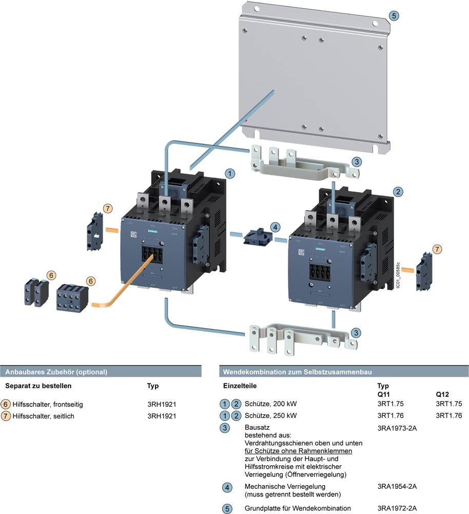 'Diagram of the protective circuit with reverse combination for self-assembly. Shows switching devices, electrical connections and accessories.'