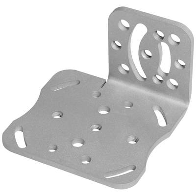 Metal mounting bracket with multiple holes and slots, suitable for versatile applications and fixings.