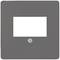 Dark square cover with a rectangular cutout in the centre and a central screw at the bottom.
