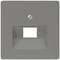 Grey wall lamp with a rectangular cutout in the centre. A central screw at the top. Functional for lighting.
