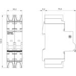 Miniature circuit breaker 480 Y/277 V 10 kA, 3-pole, D, 2 A, in accordance with UL 489