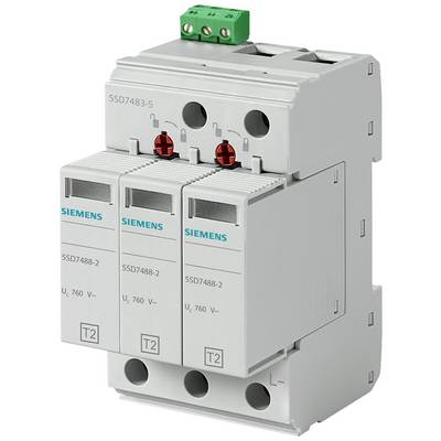 'Surge protection device with three sockets, suitable for 760 V. Manufacturer's brand and type designation are visible.'