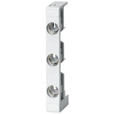 Grey electrical switchboard mounting with three round housings for modular use in electrical installations.