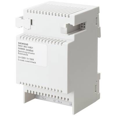 A white electrical switching device by Siemens, model 5WG1 562-1AB21, for 230V/10AX. Designed for C-Load, with load testing.